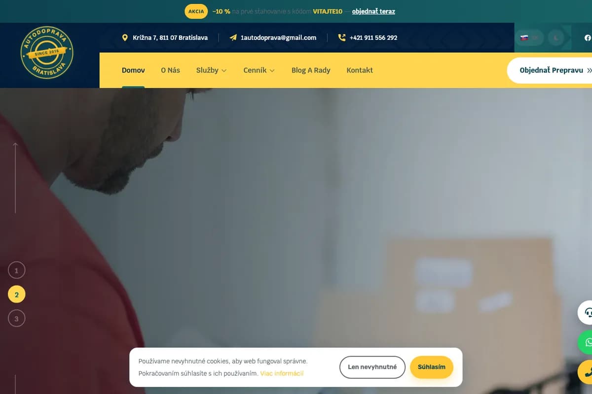 Náhľad webu Autodoprava Bratislava (adb.lumacreative.online)