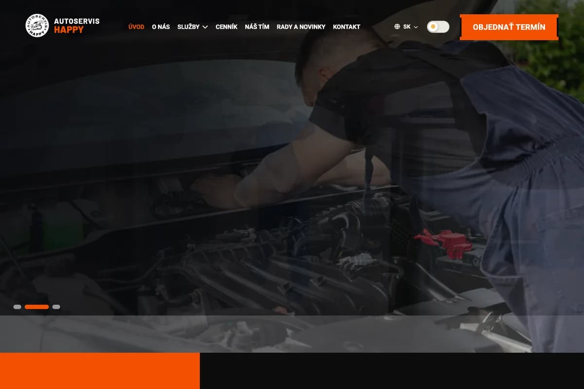 Náhľad webu Autoservis Happy (autoservis-happy.lumacreative.online)