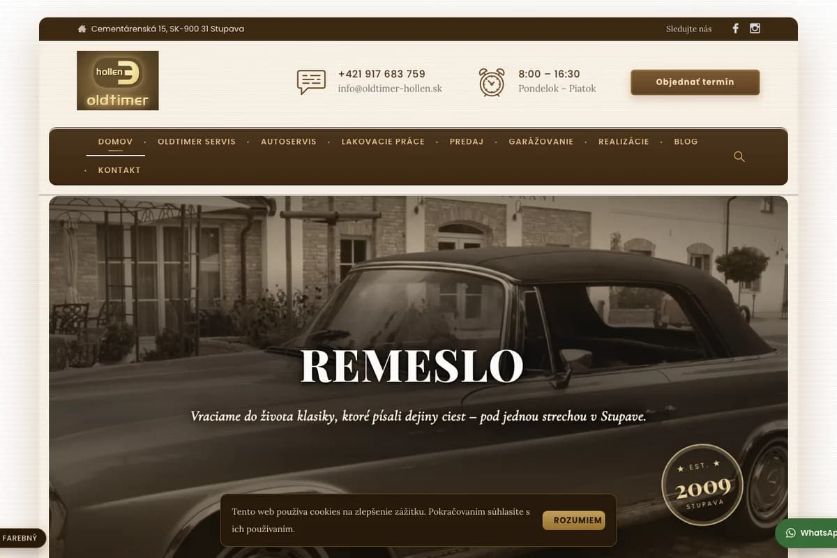 Náhľad webu HOLLEN Oldtimer (oldtimer.lumacreative.online)