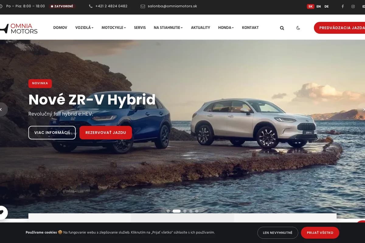 Náhľad webu OMNIA MOTORS (omniamotors.lumacreative.online)