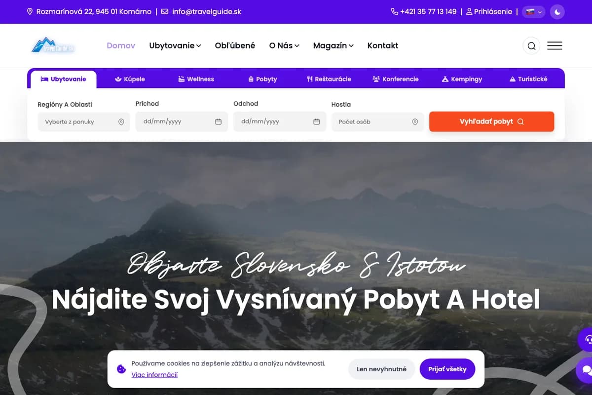 Náhľad webu TravelGuide.sk (travelguide.lumacreative.online)