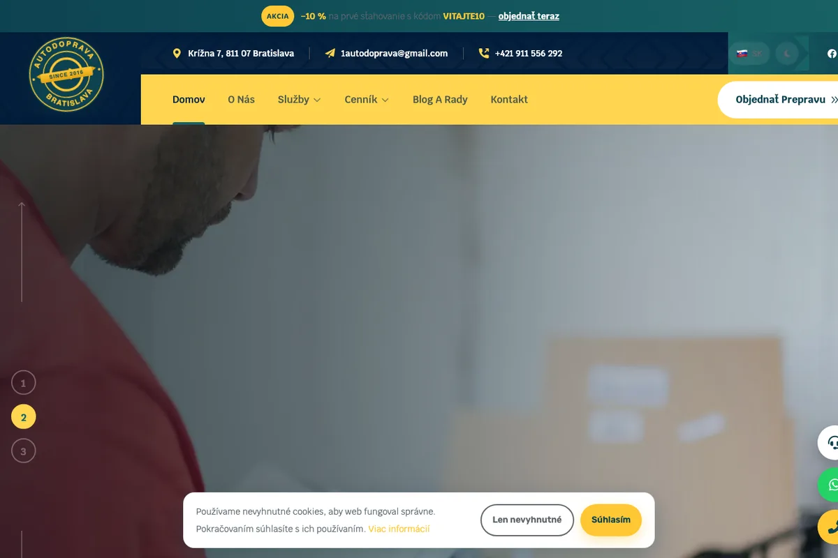 Autodoprava Bratislava, a website built by LUMA Creative