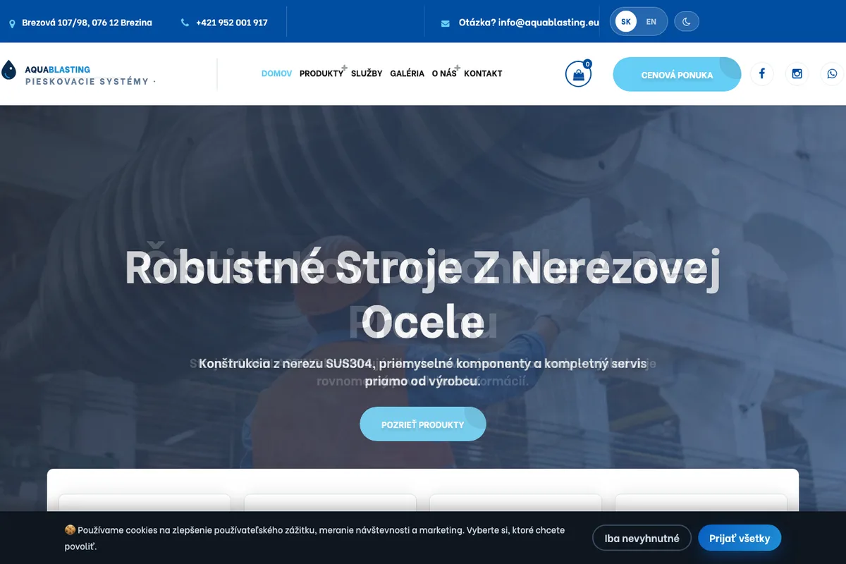 AQUABLASTING, a website built by LUMA Creative
