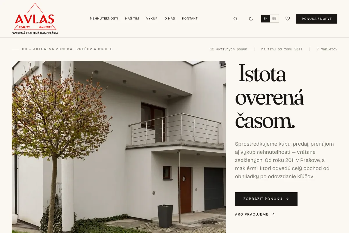 AVLAS Reality, a website built by LUMA Creative