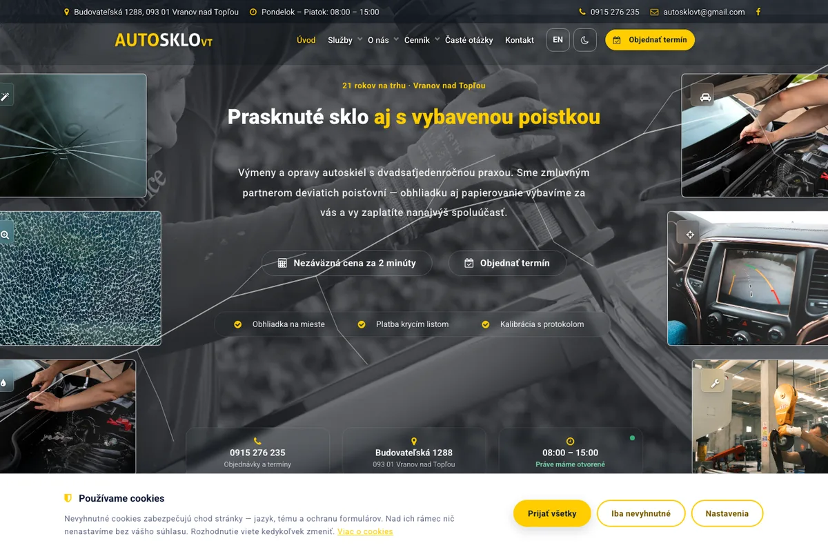AUTOSKLO VT, a website built by LUMA Creative