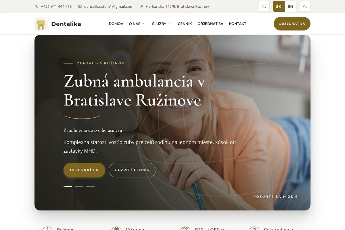 Dentalika, web od LUMA Creative