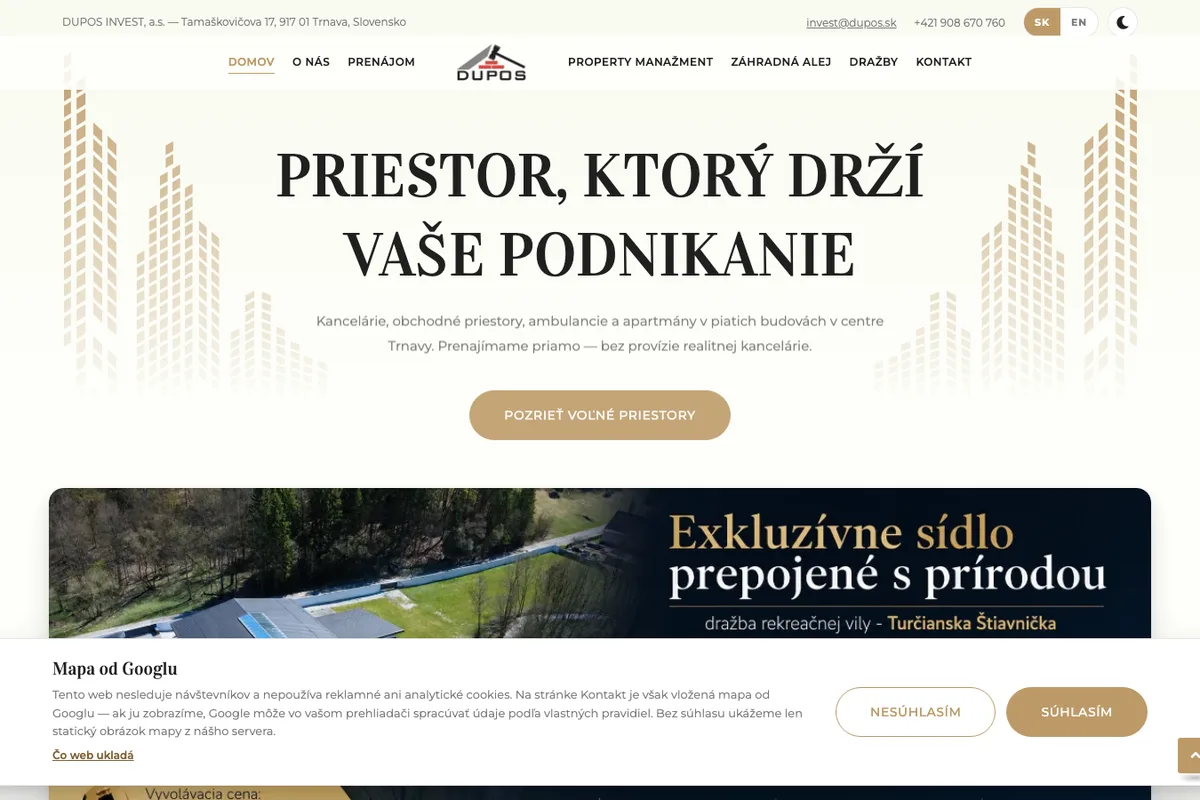 DUPOS INVEST, a website built by LUMA Creative