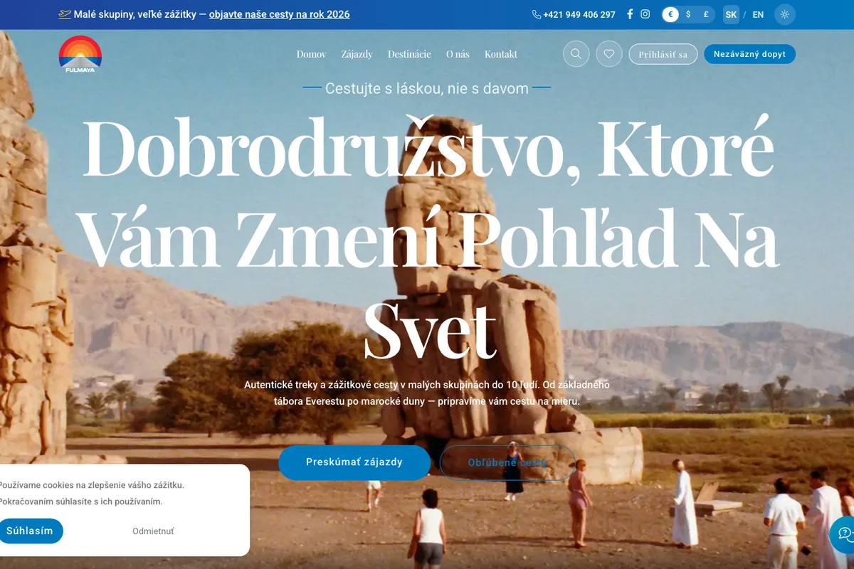 Fulmaya Travel, a website built by LUMA Creative
