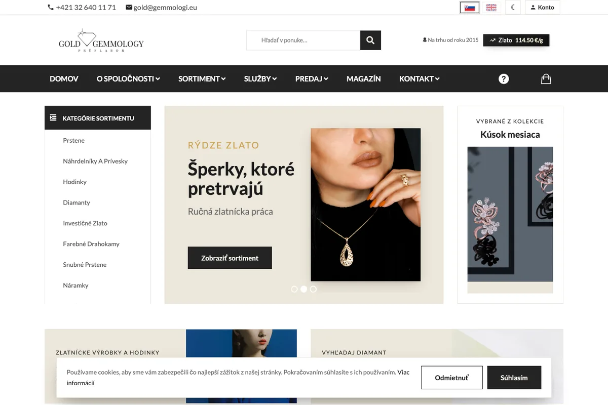 Gold Gemmology, a website built by LUMA Creative