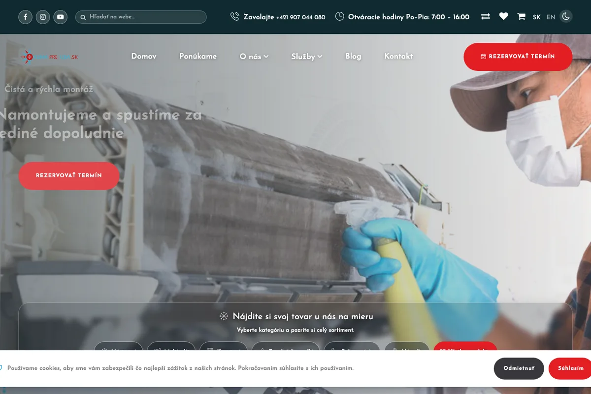 Klíma pre Teba, a website built by LUMA Creative