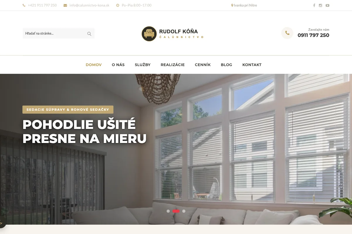 Čalúnnictvo Kóňa, a website built by LUMA Creative