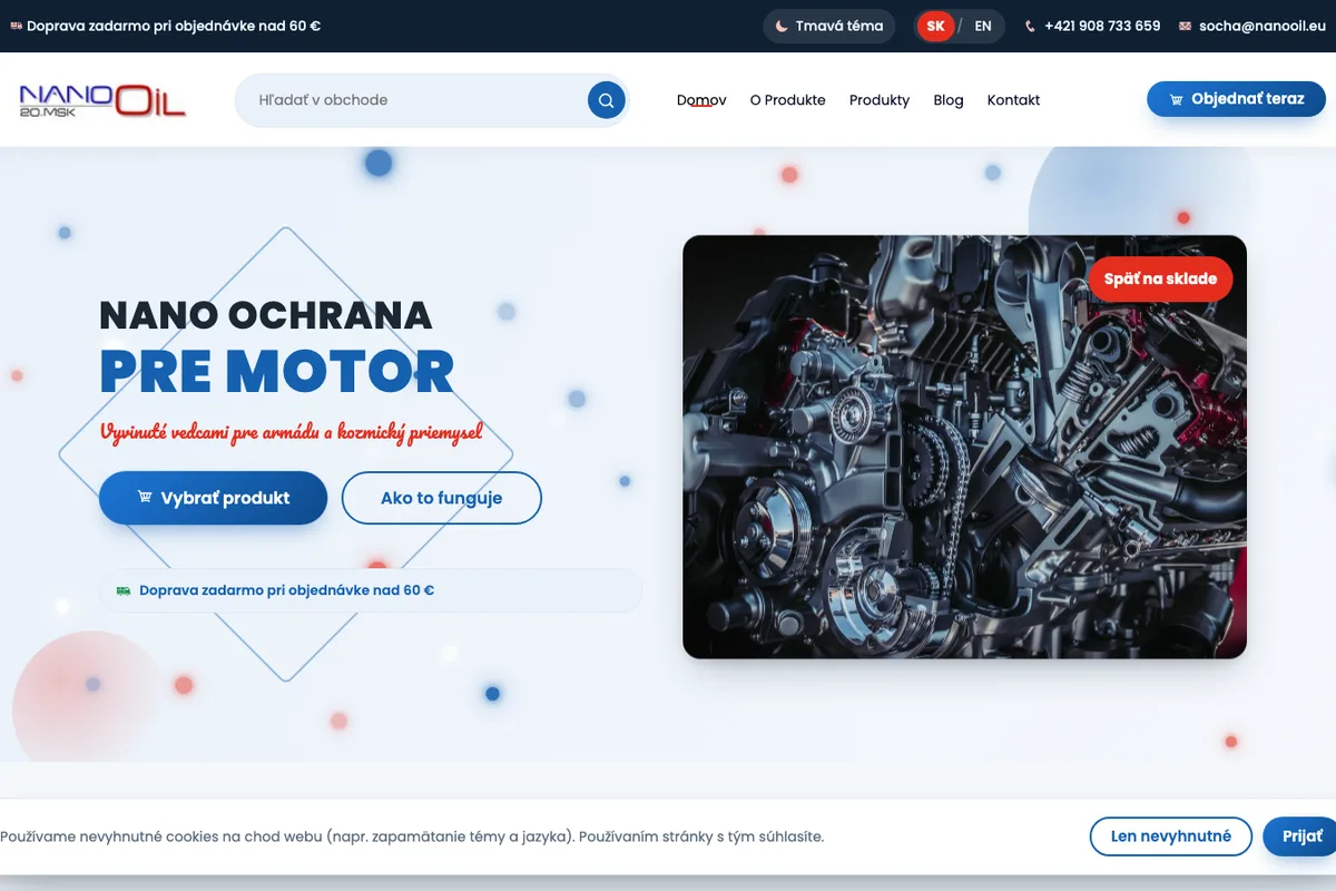 Nanooil, a website built by LUMA Creative