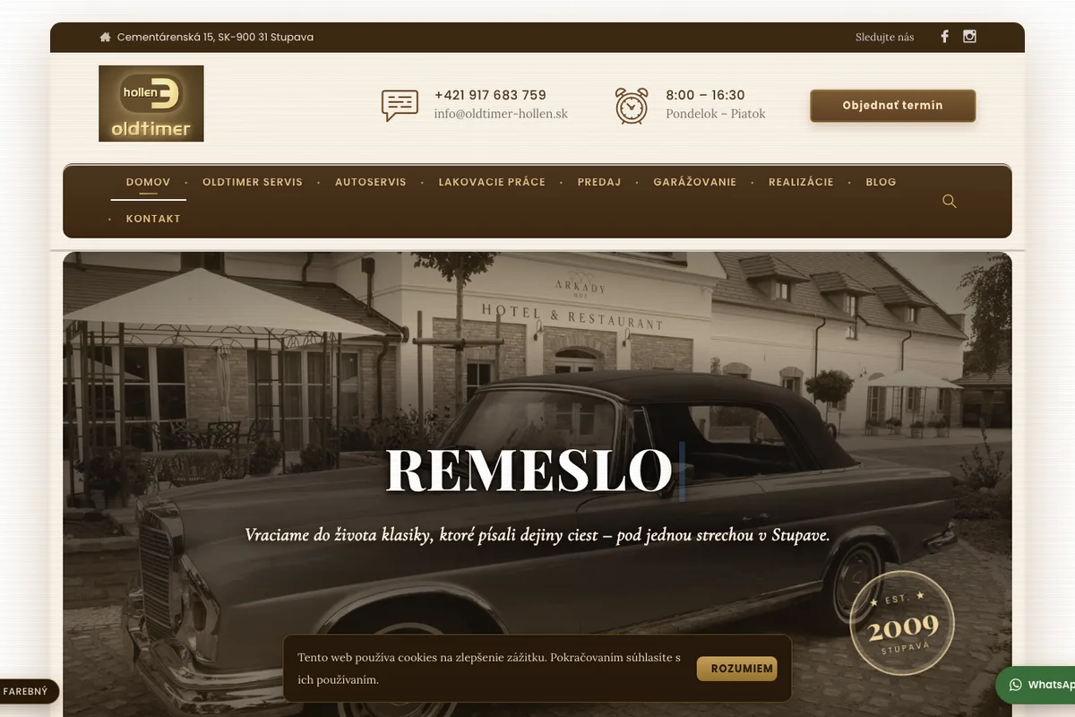 HOLLEN Oldtimer, a website built by LUMA Creative
