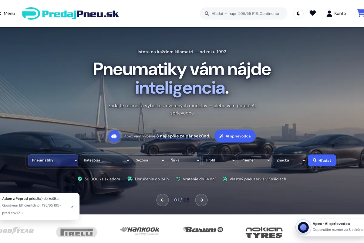 Pneu Online, a website built by LUMA Creative