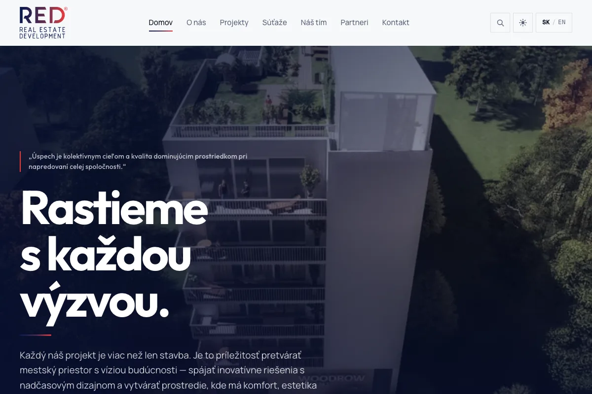 RED — Real Estate Development, a website built by LUMA Creative