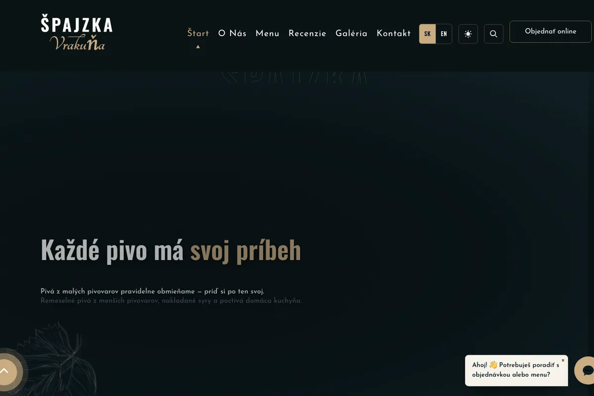 Špajzka Vrakuňa, a website built by LUMA Creative