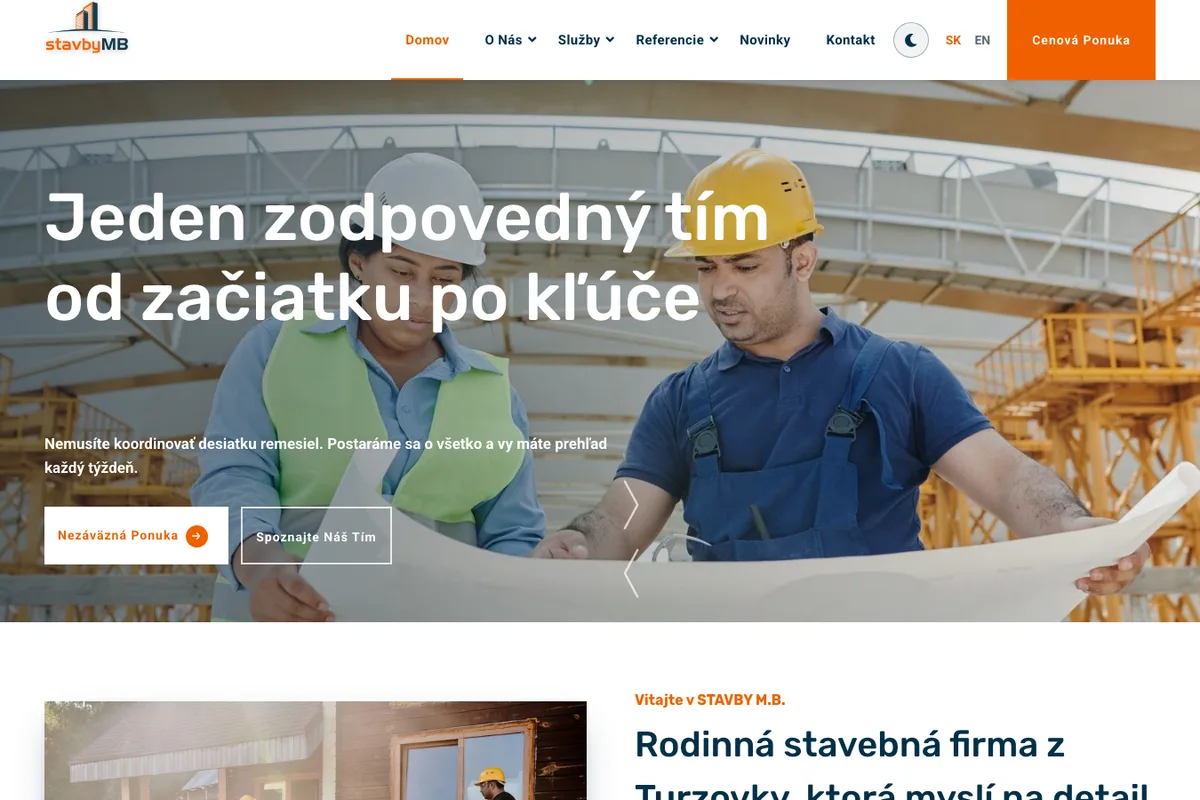 STAVBY M.B., a website built by LUMA Creative