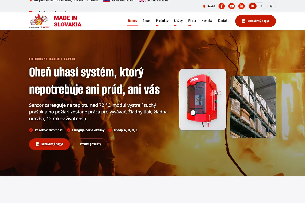 STOP-FIRE-SAPFIR, a website built by LUMA Creative