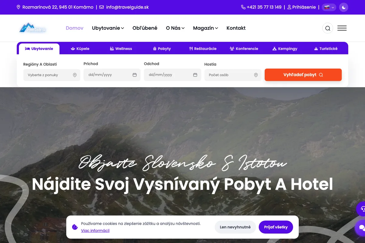 TravelGuide.sk, a website built by LUMA Creative